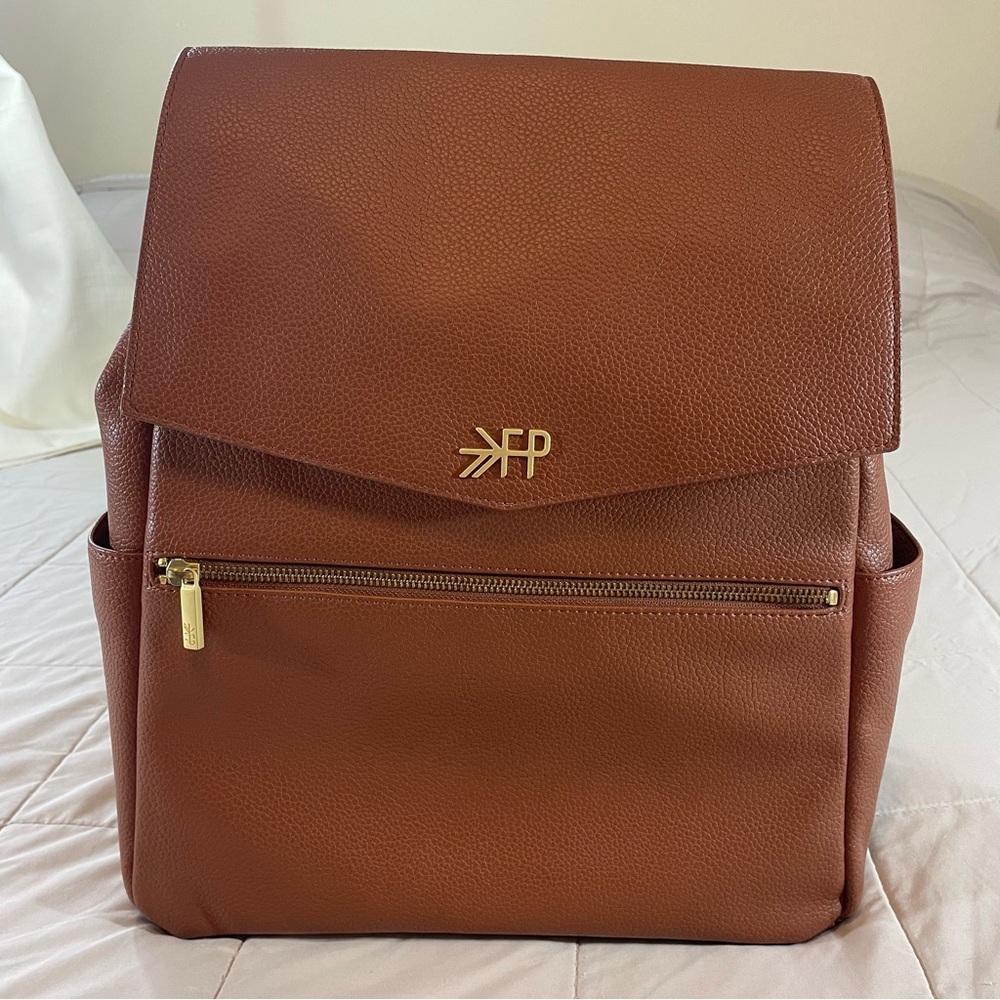 Freshly Picked Classic Diaper Bag II Cognac Vegan Leather 13x15in